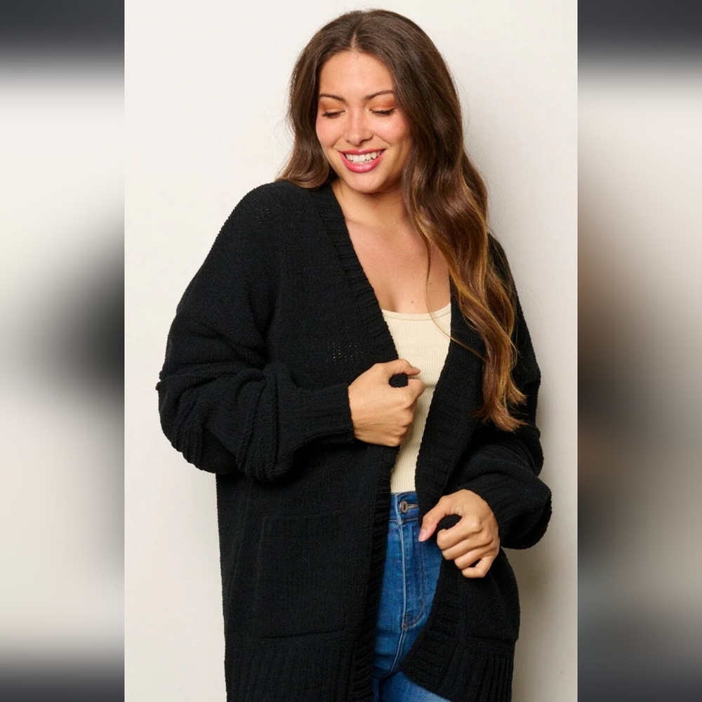 💕 Open Knit with Pockets Cardigan